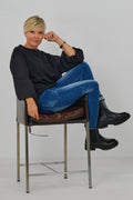 Cozy Shirt mit Balloon-Blusen-Ärmeln, schwarz