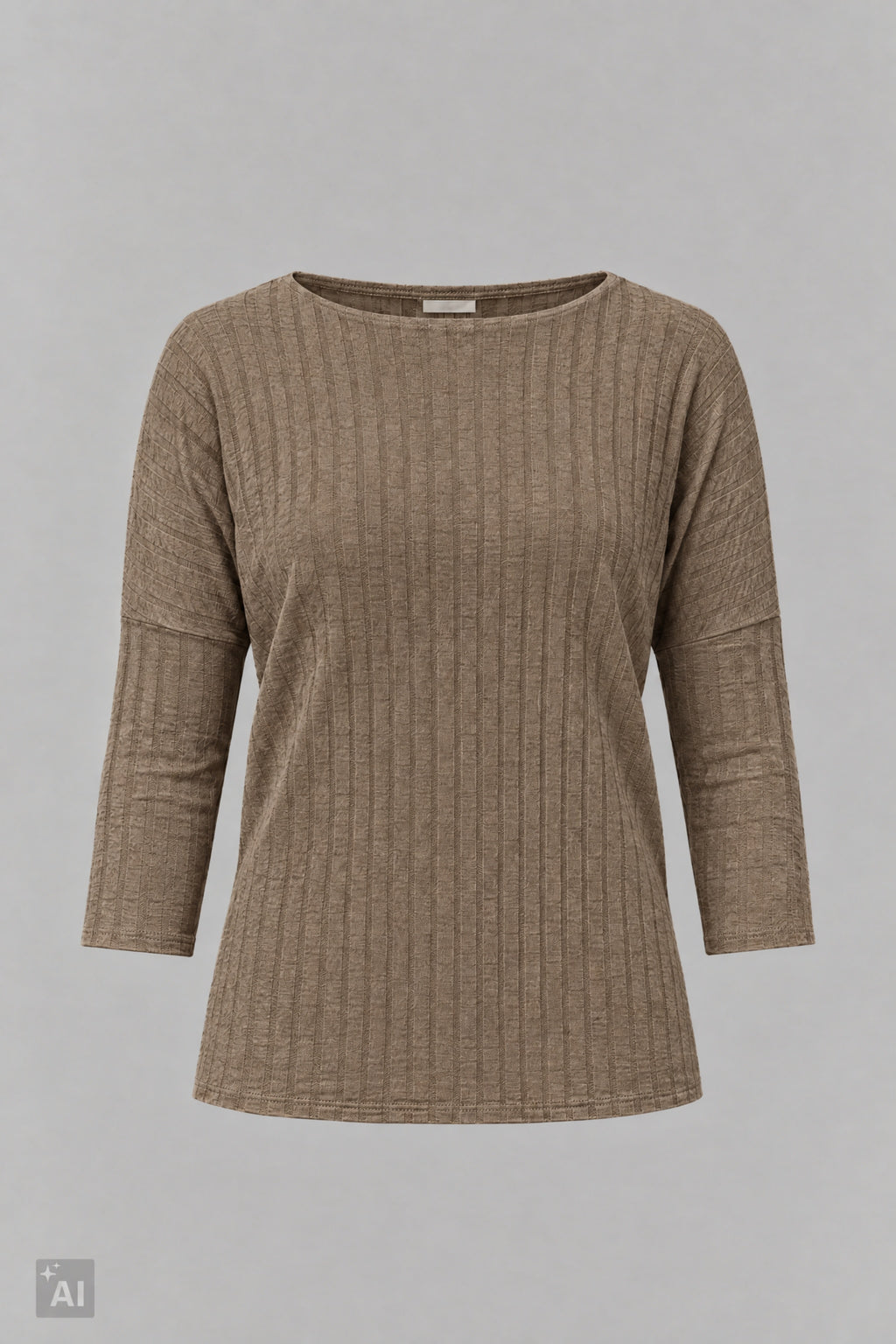 Breit geripptes Longsleeve, taupe