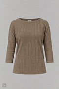 Breit geripptes Longsleeve, taupe