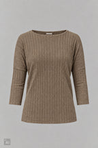 Breit geripptes Longsleeve, taupe
