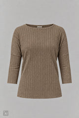 Breit geripptes Longsleeve, taupe