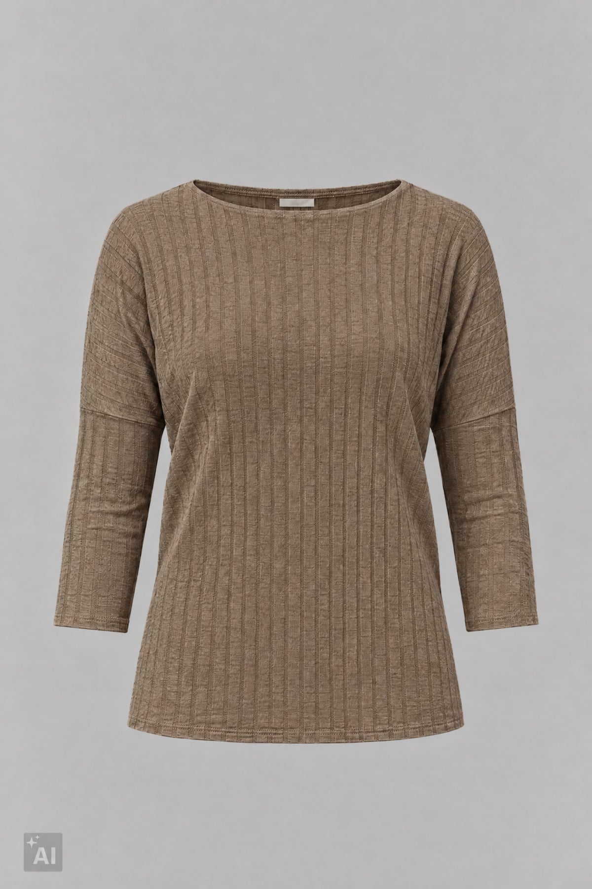 Breit geripptes Longsleeve, taupe