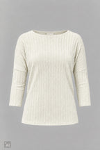 Breit geripptes Longsleeve, ecru
