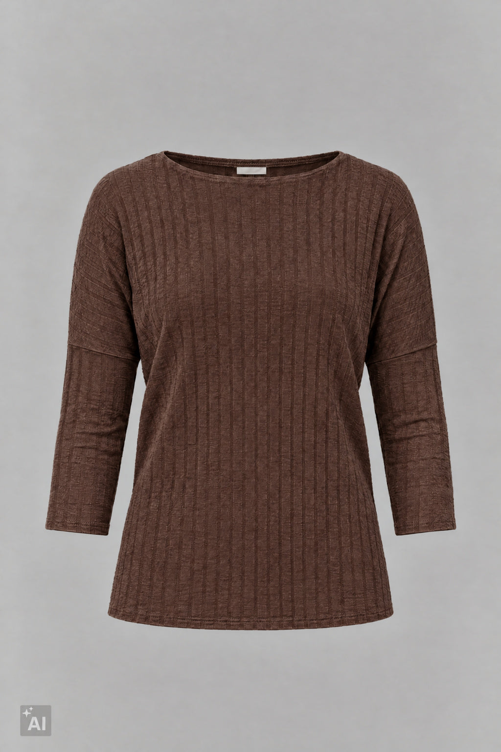 Breit geripptes Longsleeve, braun