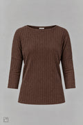 Breit geripptes Longsleeve, braun