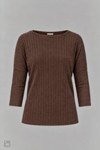 Breit geripptes Longsleeve, braun
