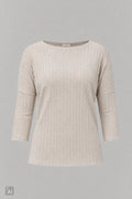 Breit geripptes Longsleeve, beige