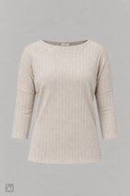 Breit geripptes Longsleeve, beige