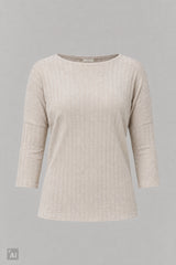 Breit geripptes Longsleeve, beige