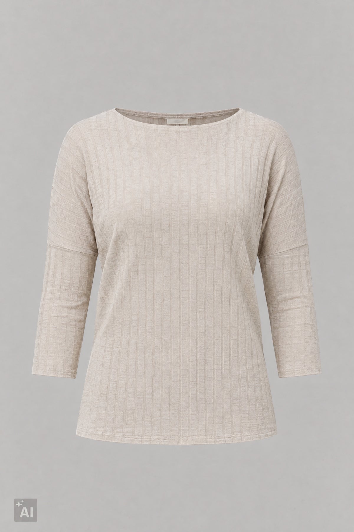Breit geripptes Longsleeve, beige