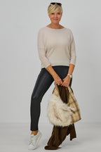 Breit geripptes Longsleeve, beige