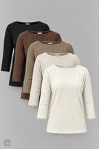 Breit geripptes Longsleeve, taupe