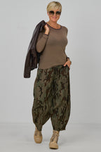 Longsleeve mit Spitze am Rundhalsausschnitt, taupe