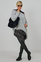High-Waist Leggings im Lederlook, schwarz