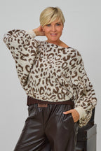 Strickpulli/Überwurf LEO, beige-braun