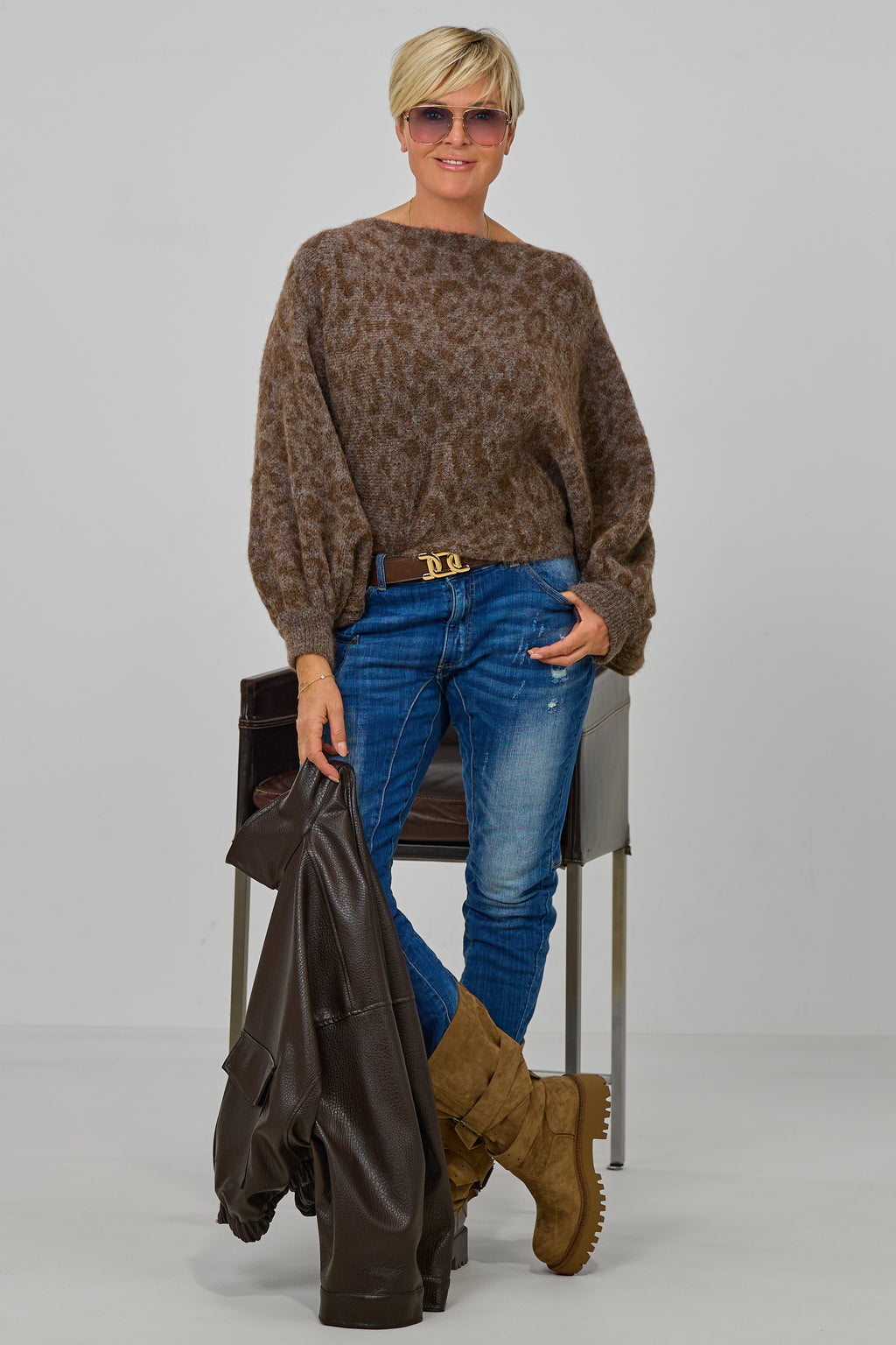 Strickpulli/Überwurf LEO, braun-schokobraun
