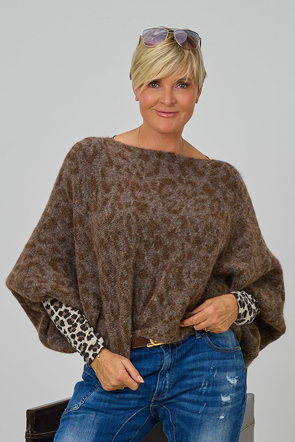 Strickpulli/Überwurf LEO, braun-schokobraun