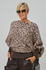 Strickpulli/Überwurf LEO, taupe-braun