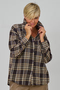 Flanellhemd im Karo-Style, schokobraun-beige