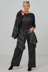 transparentes Longsleeve, schwarz
