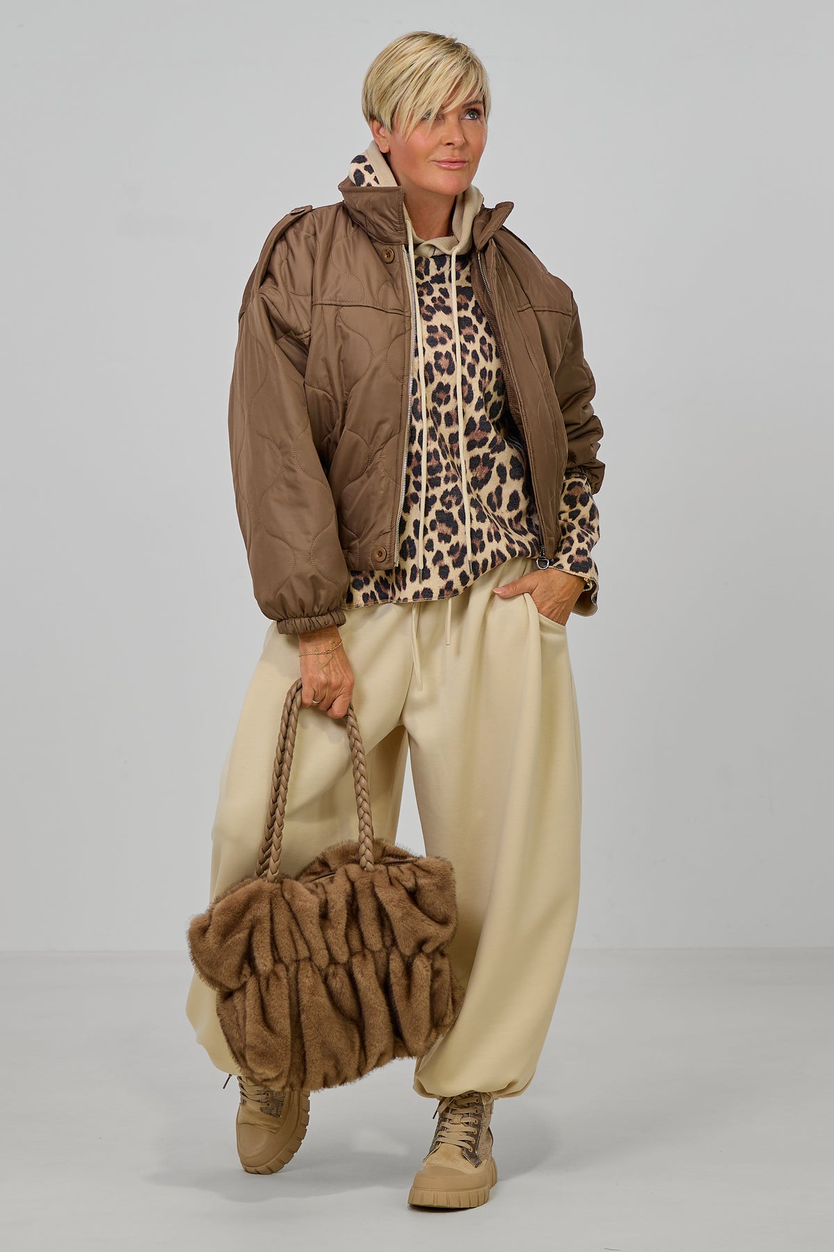 Steppjacke/Blouson, hellbraun