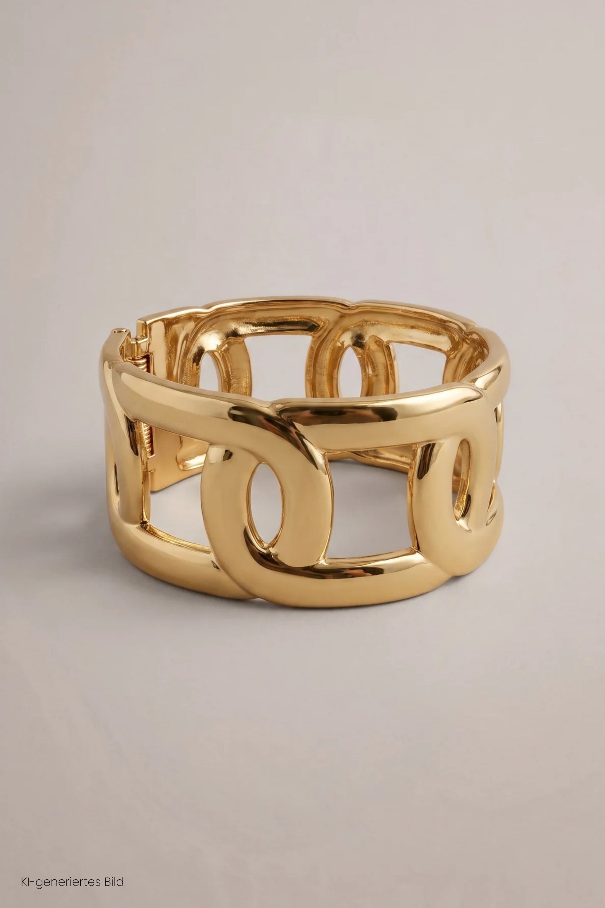 breiter Klemmarmreif mit Ösen, gold