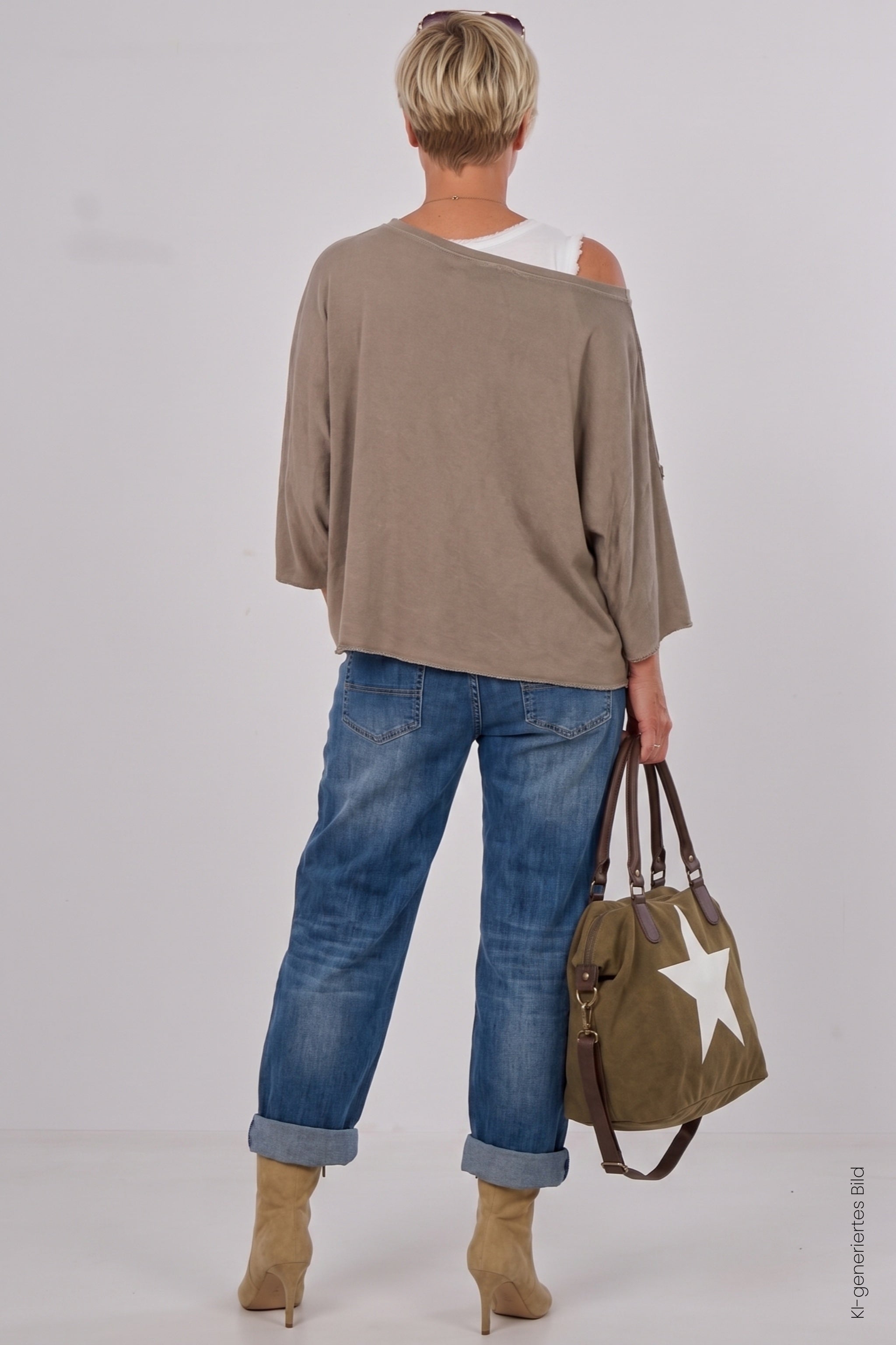 Feinstrick Shirt "STYLISH", taupe