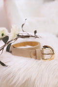 Gürtel mit goldener Schnalle, beige