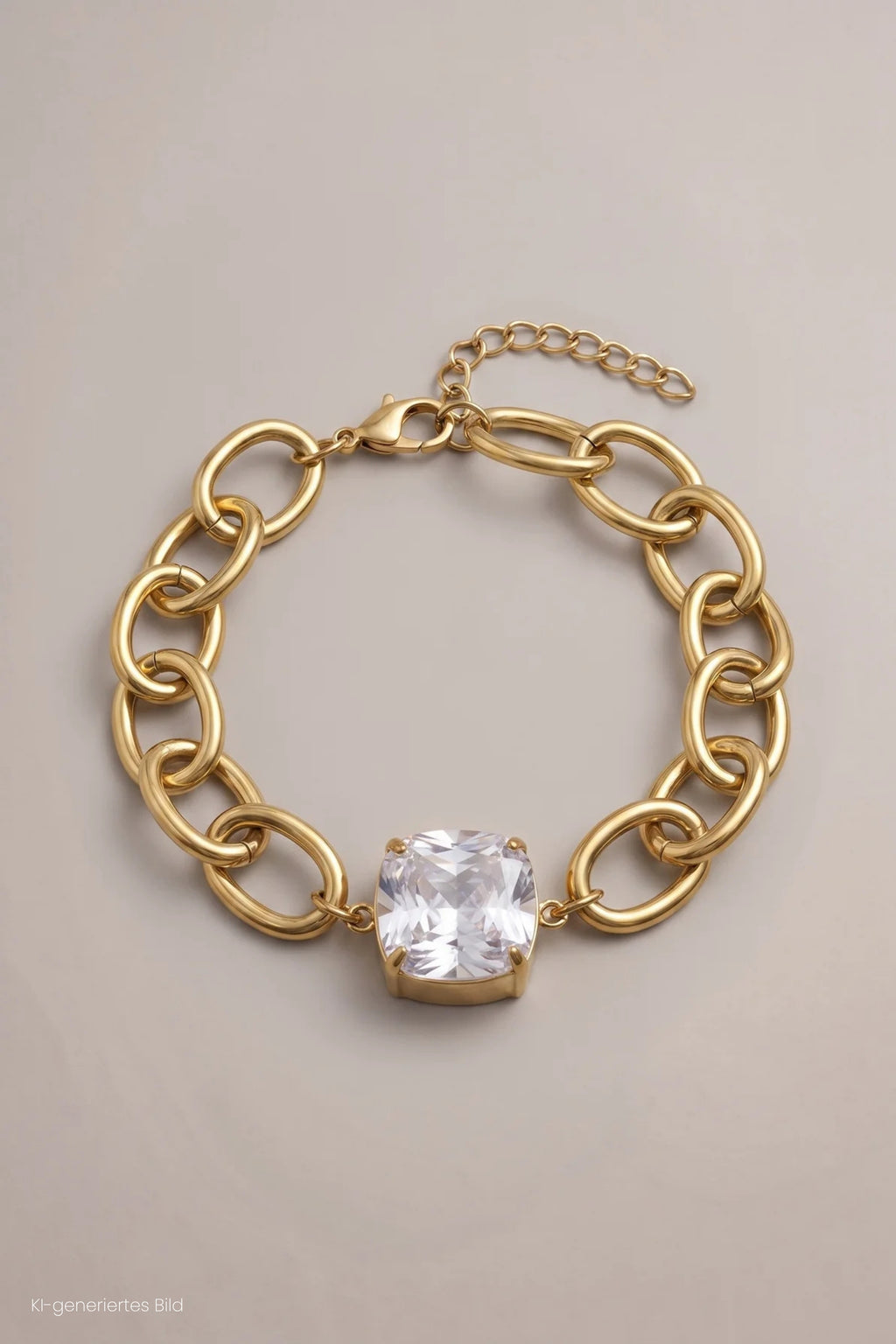 Armband mit großem Stein, gold