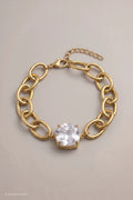 Armband mit großem Stein, gold