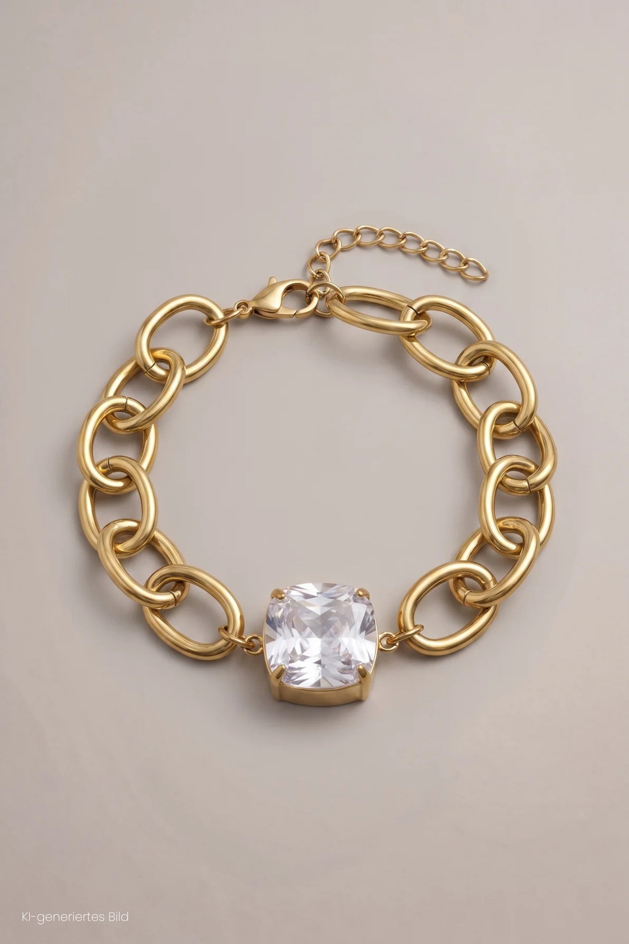Armband mit großem Stein, gold