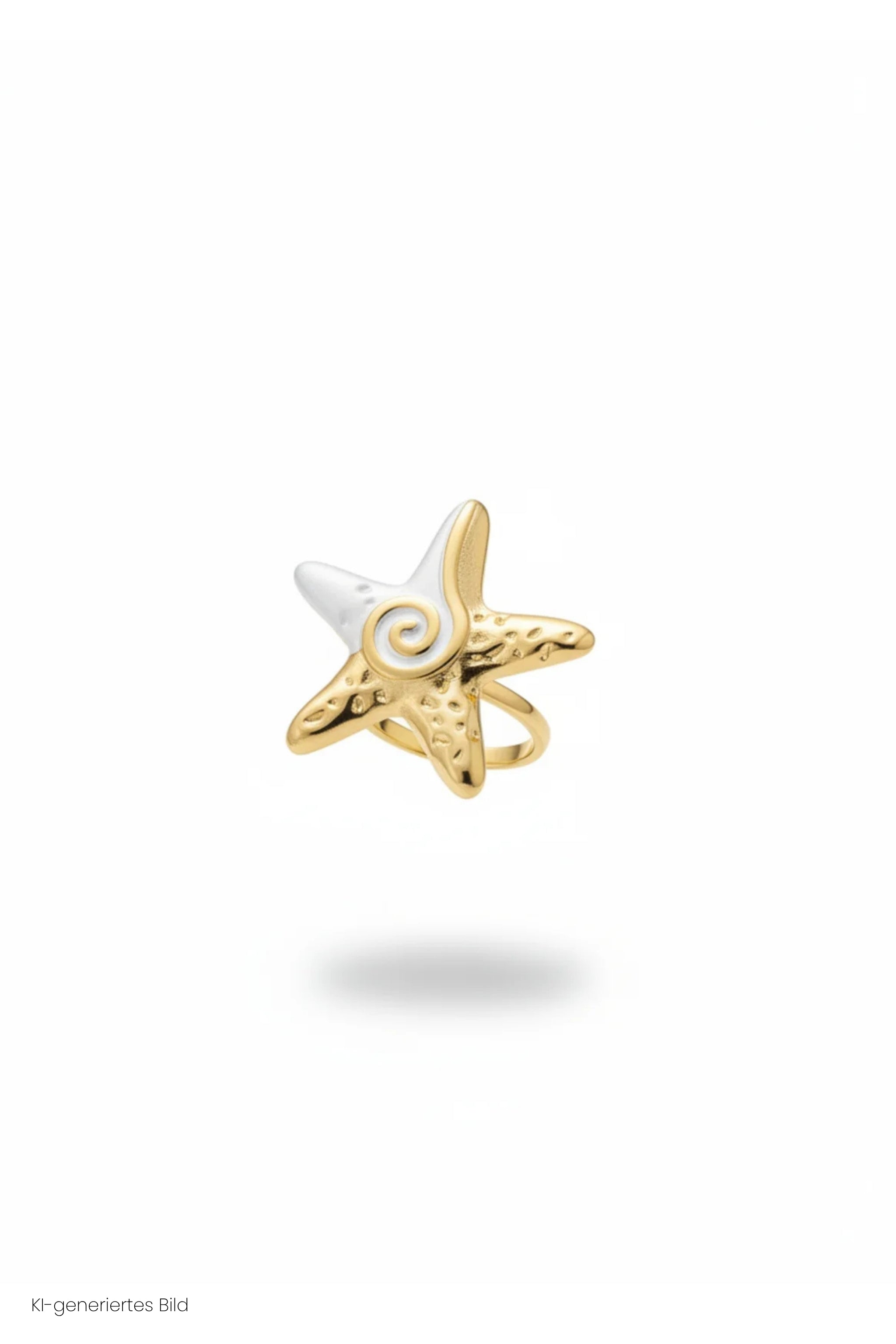Ring mit Seestern, gold-perlmuttweiß