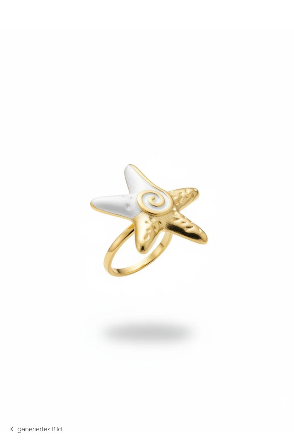Ring mit Seestern, gold-perlmuttweiß