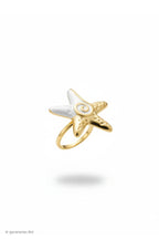 Ring mit Seestern, gold-perlmuttweiß