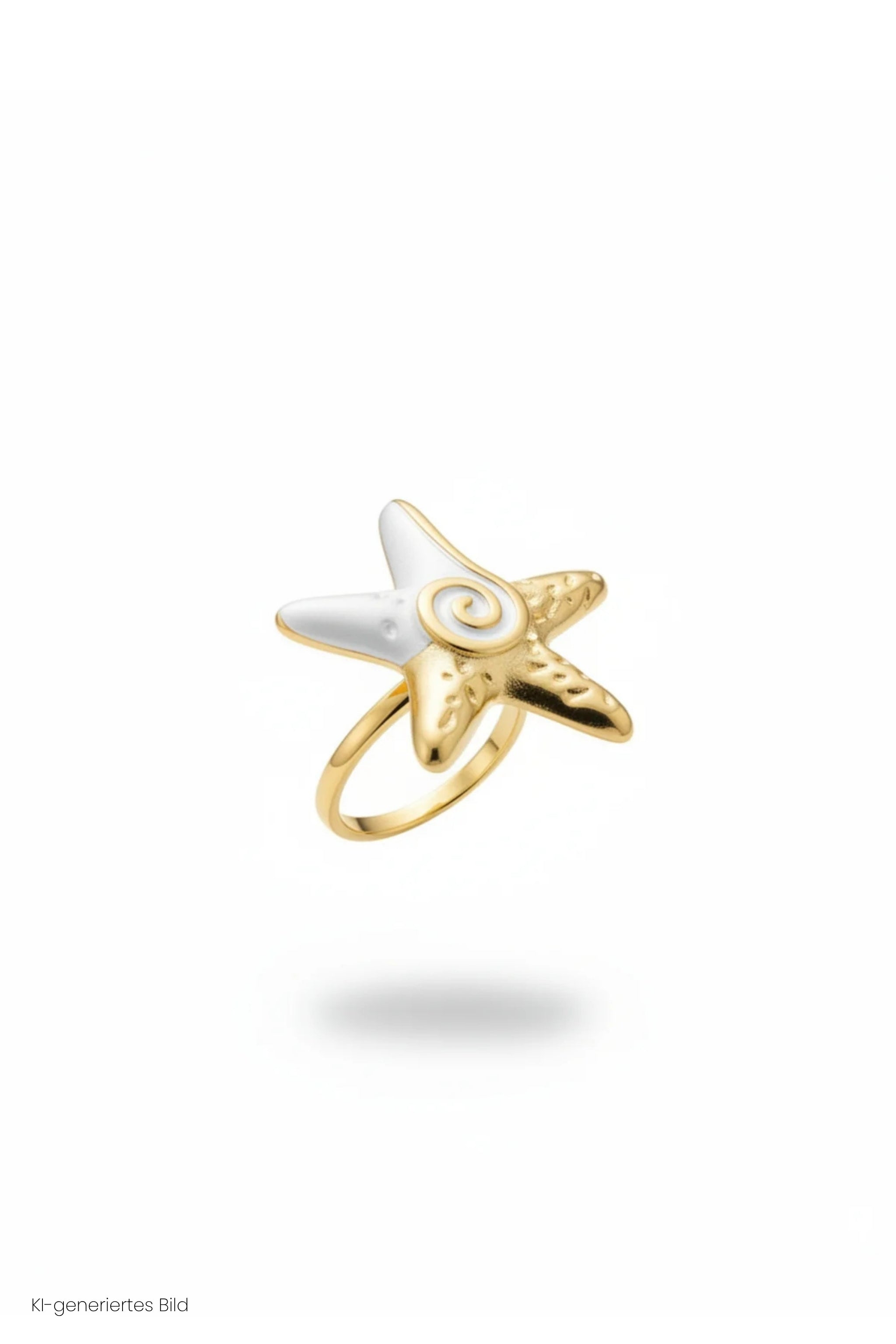 Ring mit Seestern, gold-perlmuttweiß
