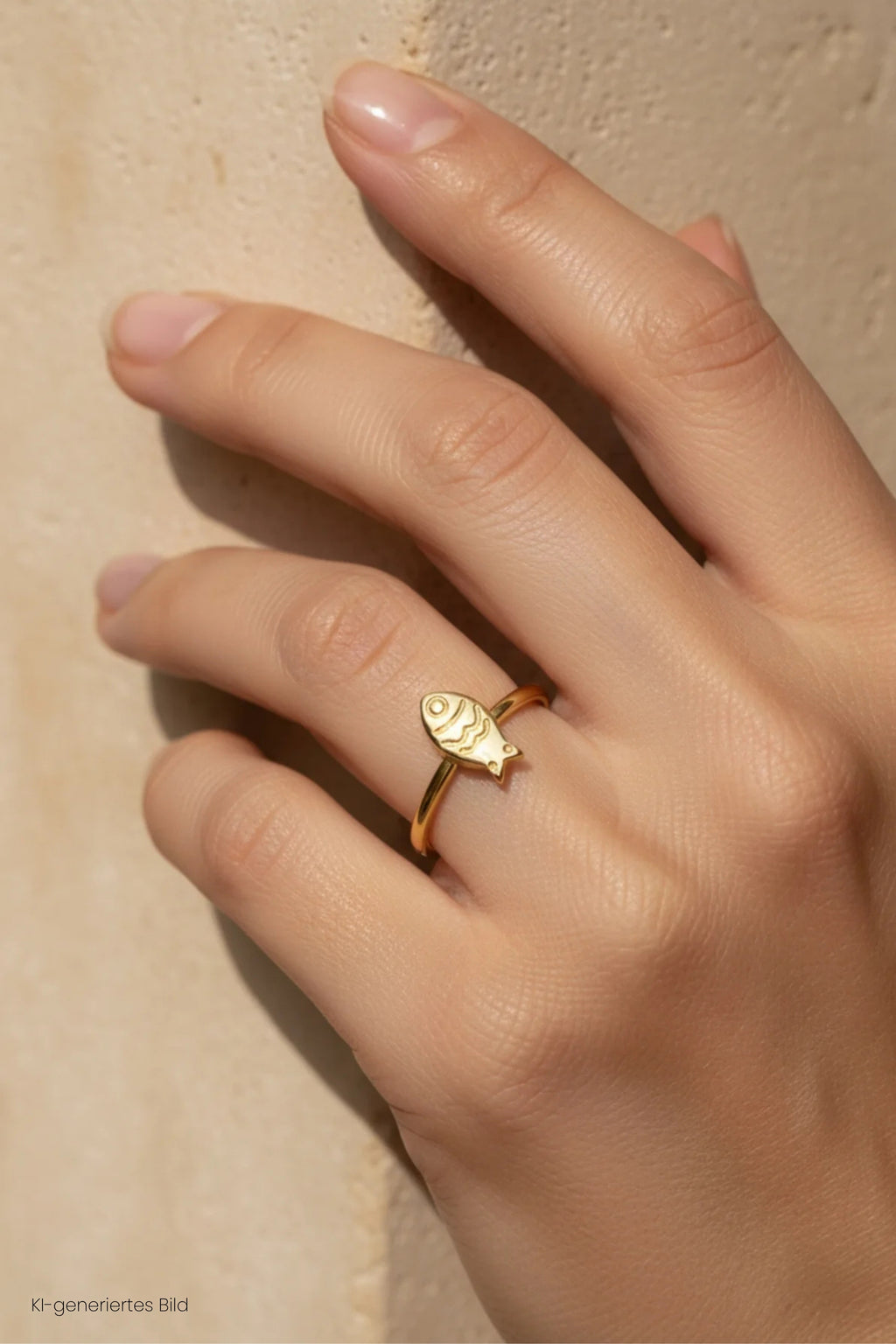 Ring mit kleinem Fisch, gold