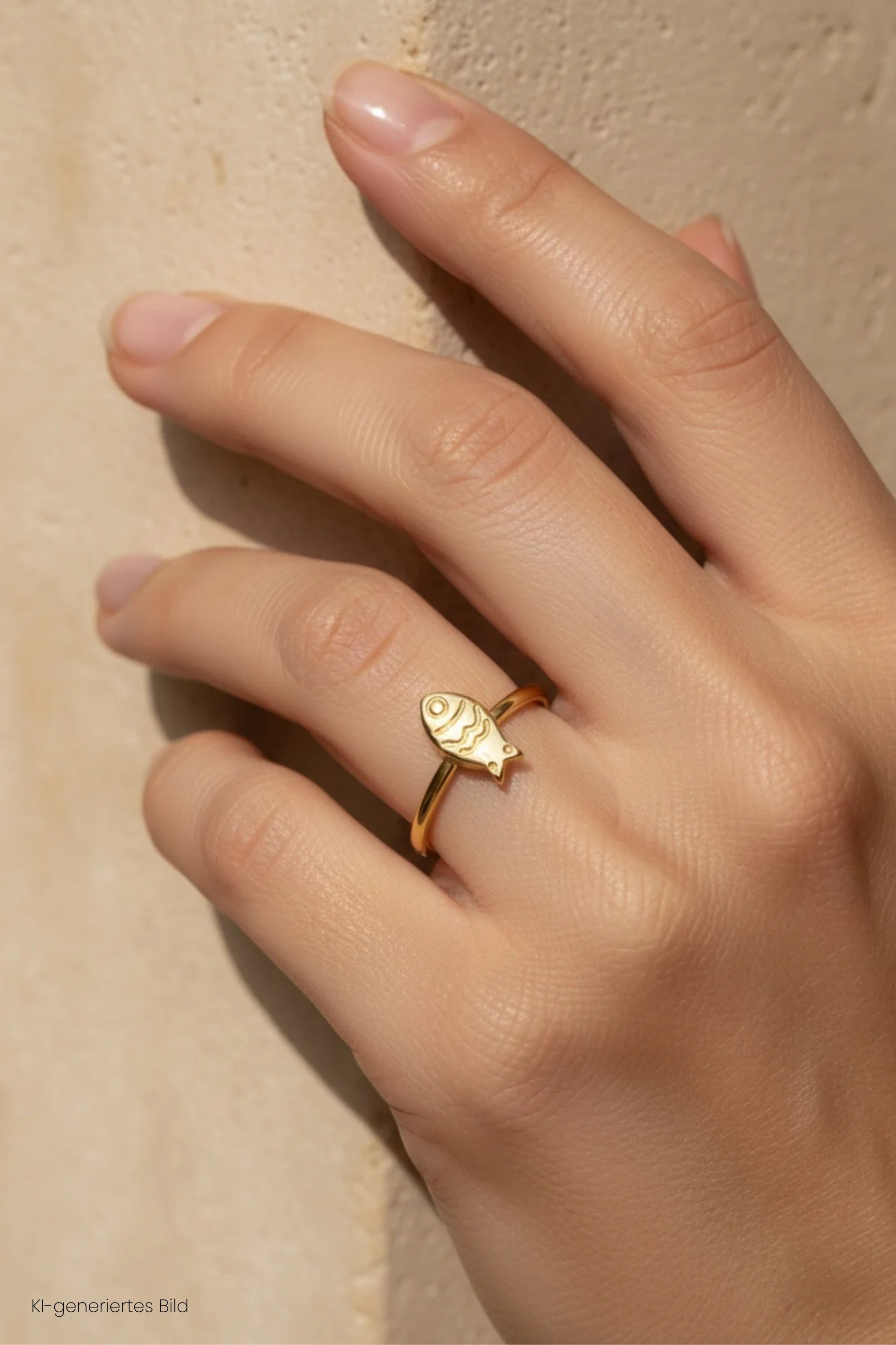 Ring mit kleinem Fisch, gold