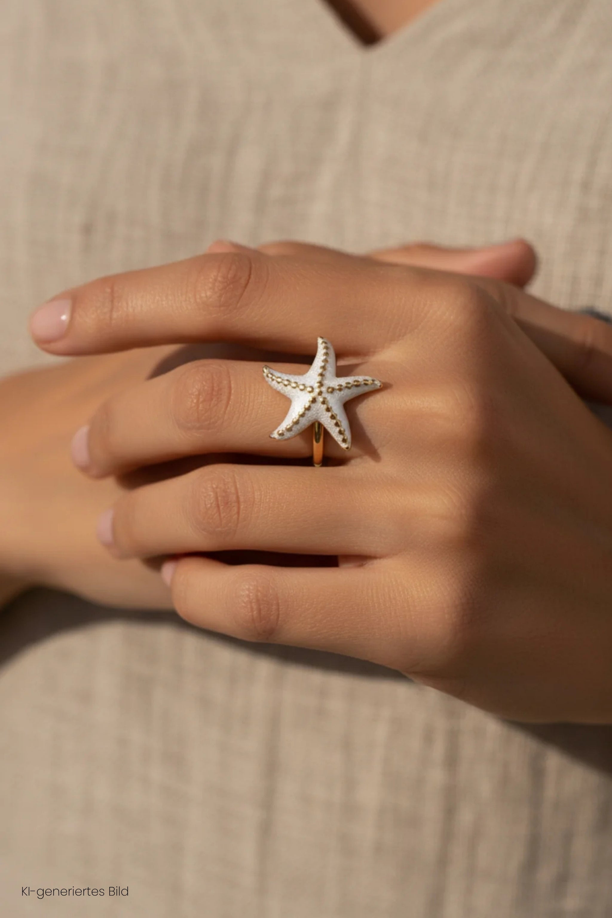 Ring mit kleinem Seestern, gold