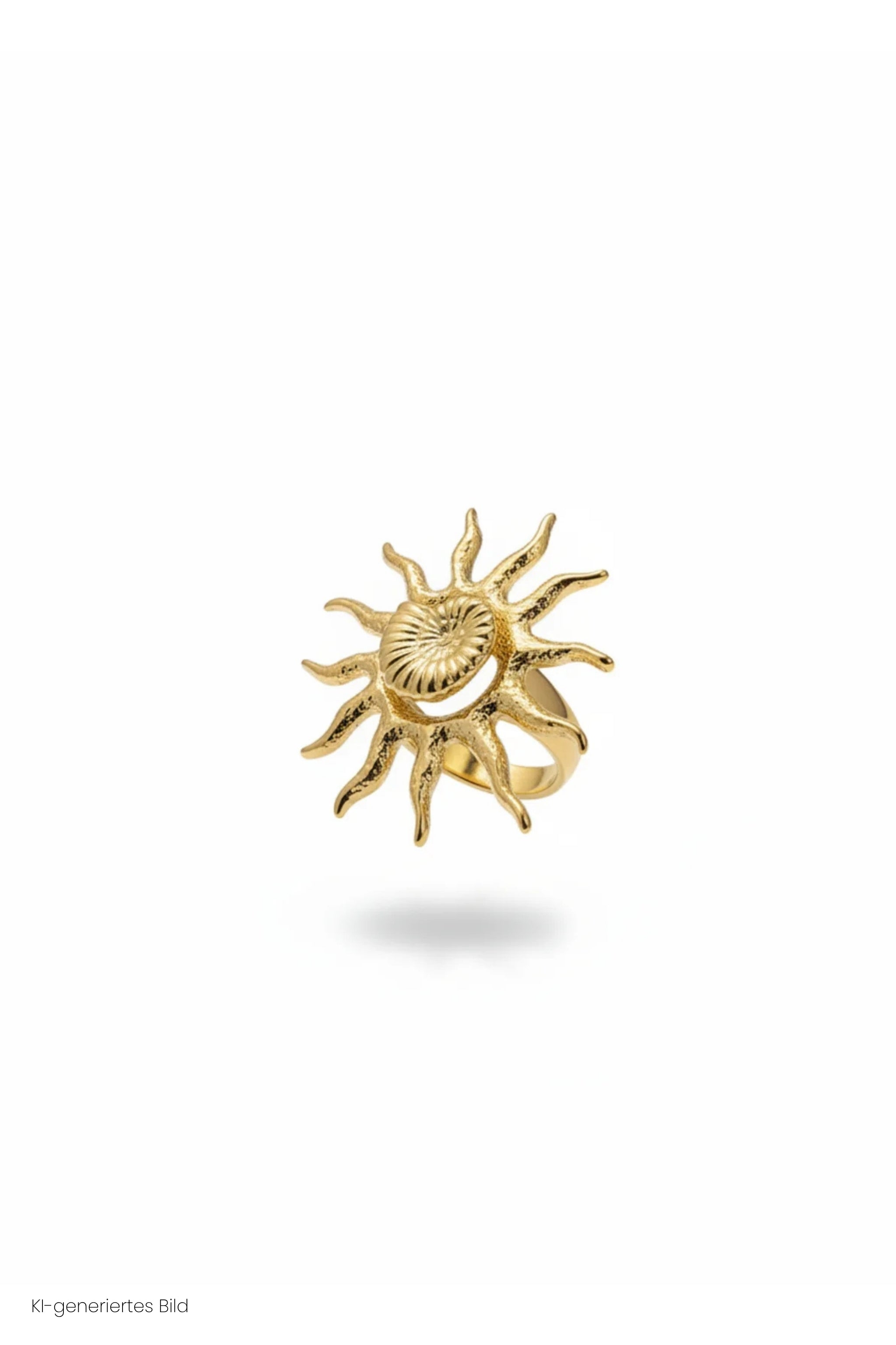 Ring mit Sonne und Muschel, gold