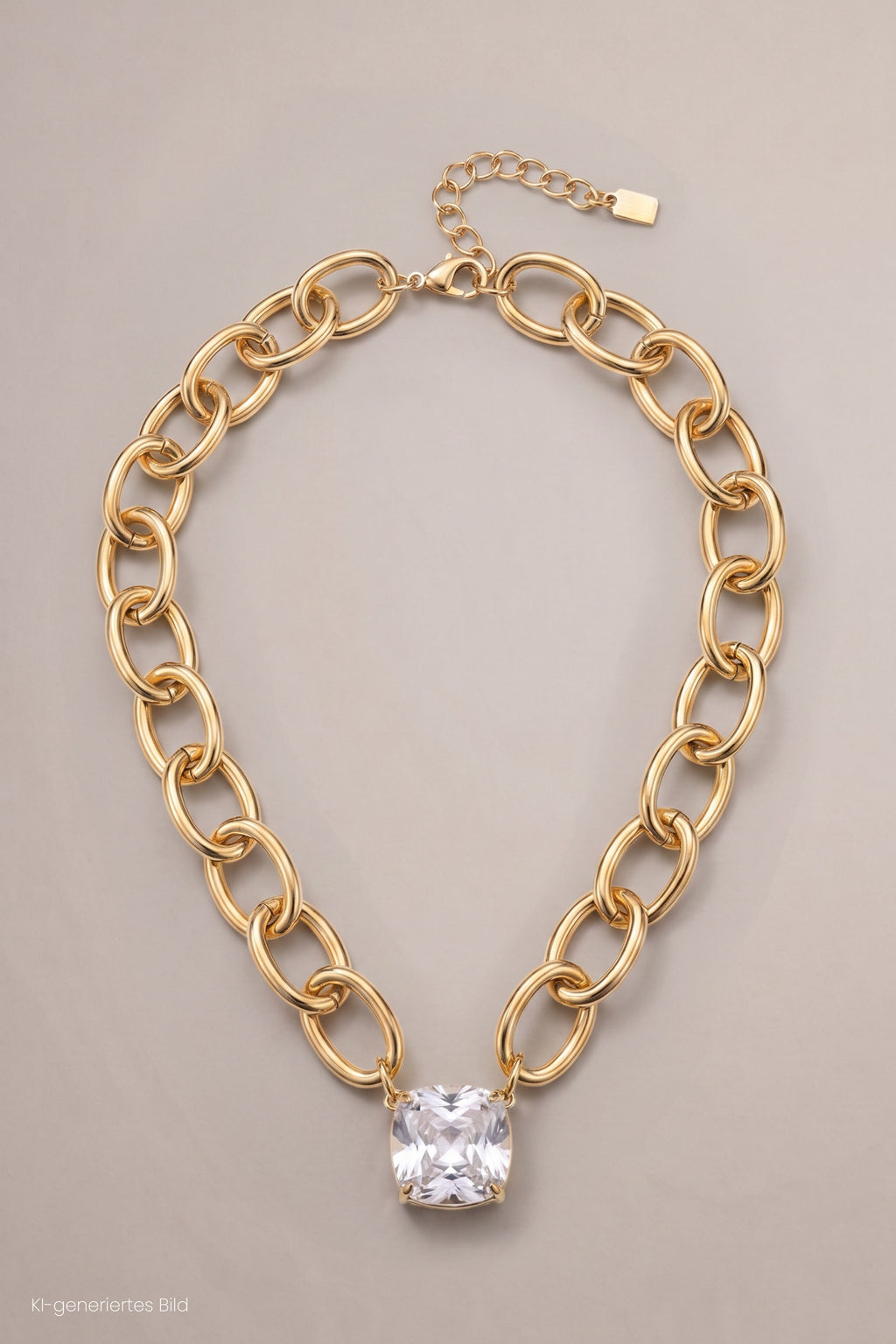 Kette mit großem Stein, gold