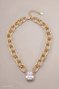 Kette mit großem Stein, gold