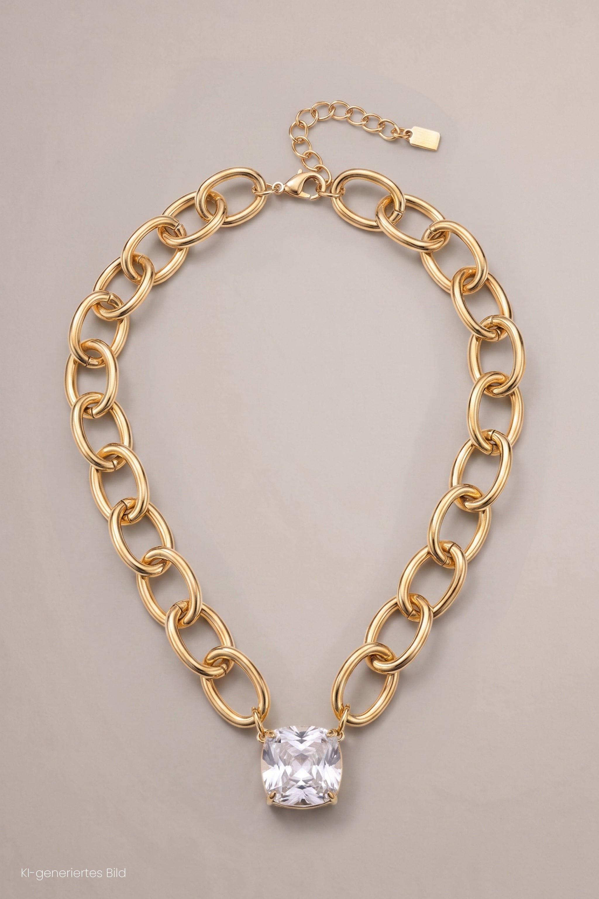 Kette mit großem Stein, gold