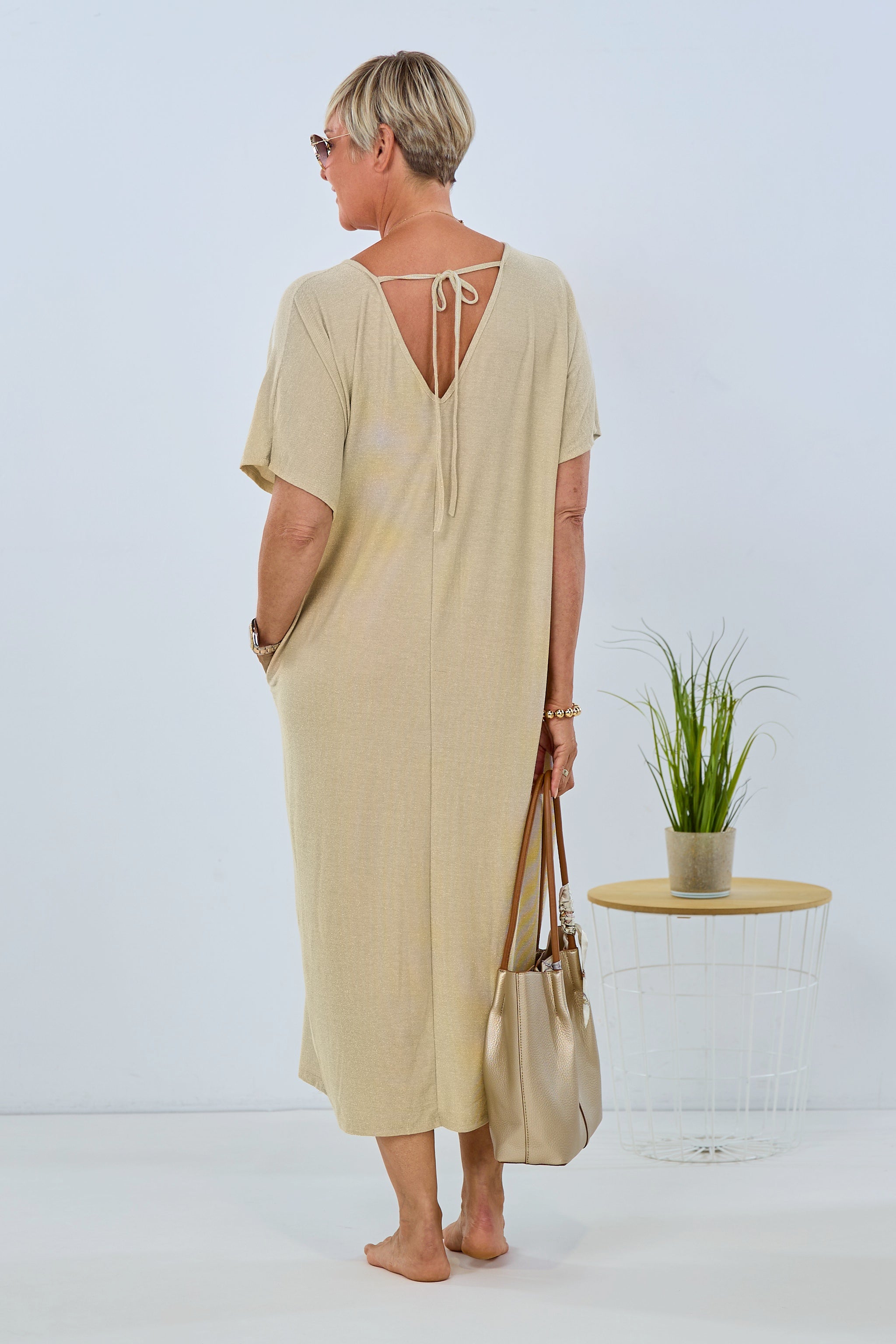 gerade geschnittenes Kleid, gold