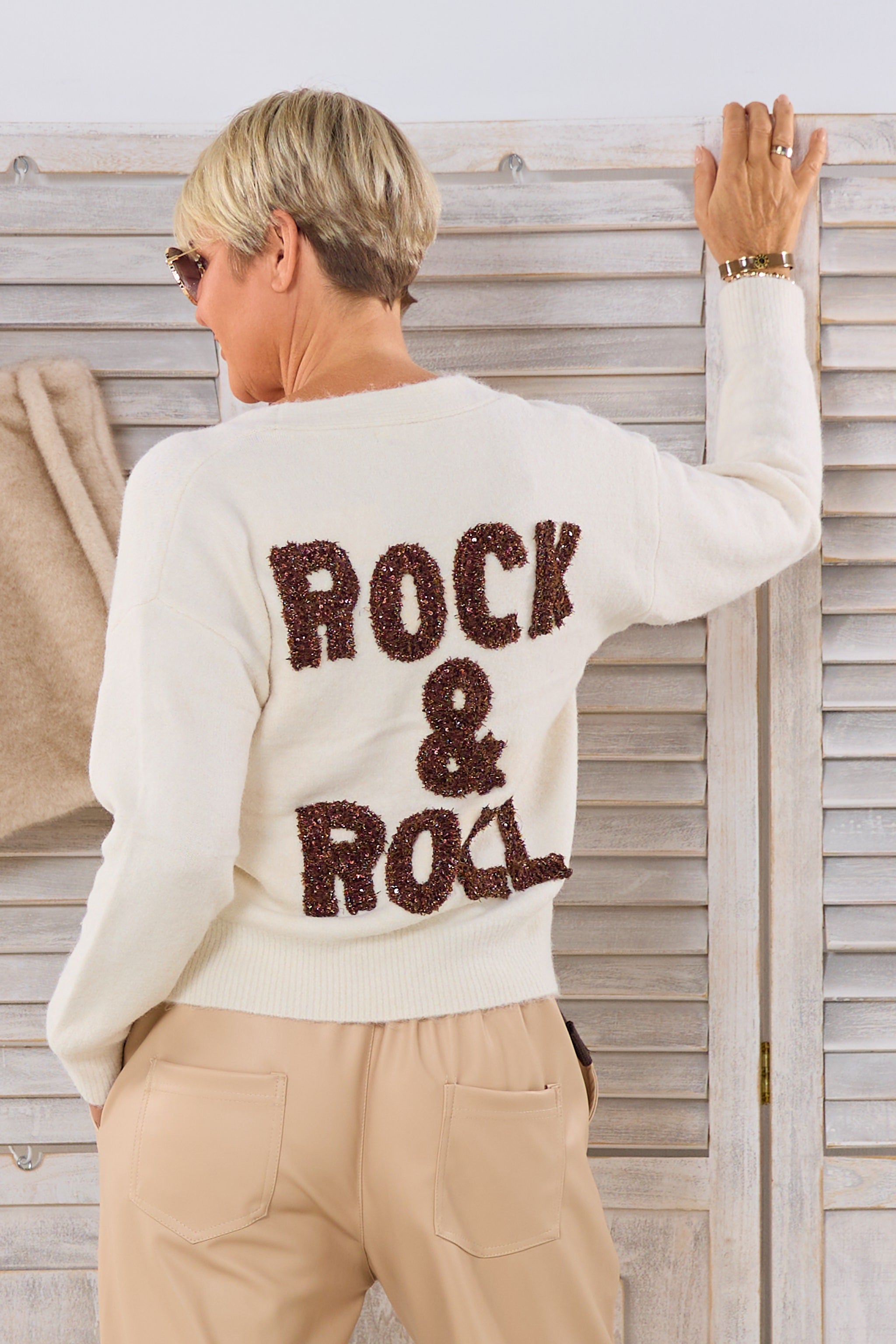 Cardigan ROCK & ROLL, ecru