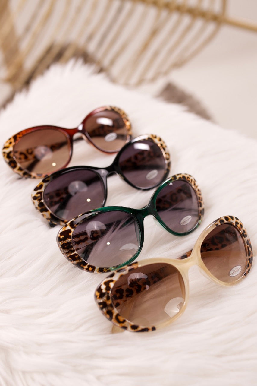 Elegante Sonnenbrille mit Leo, grün