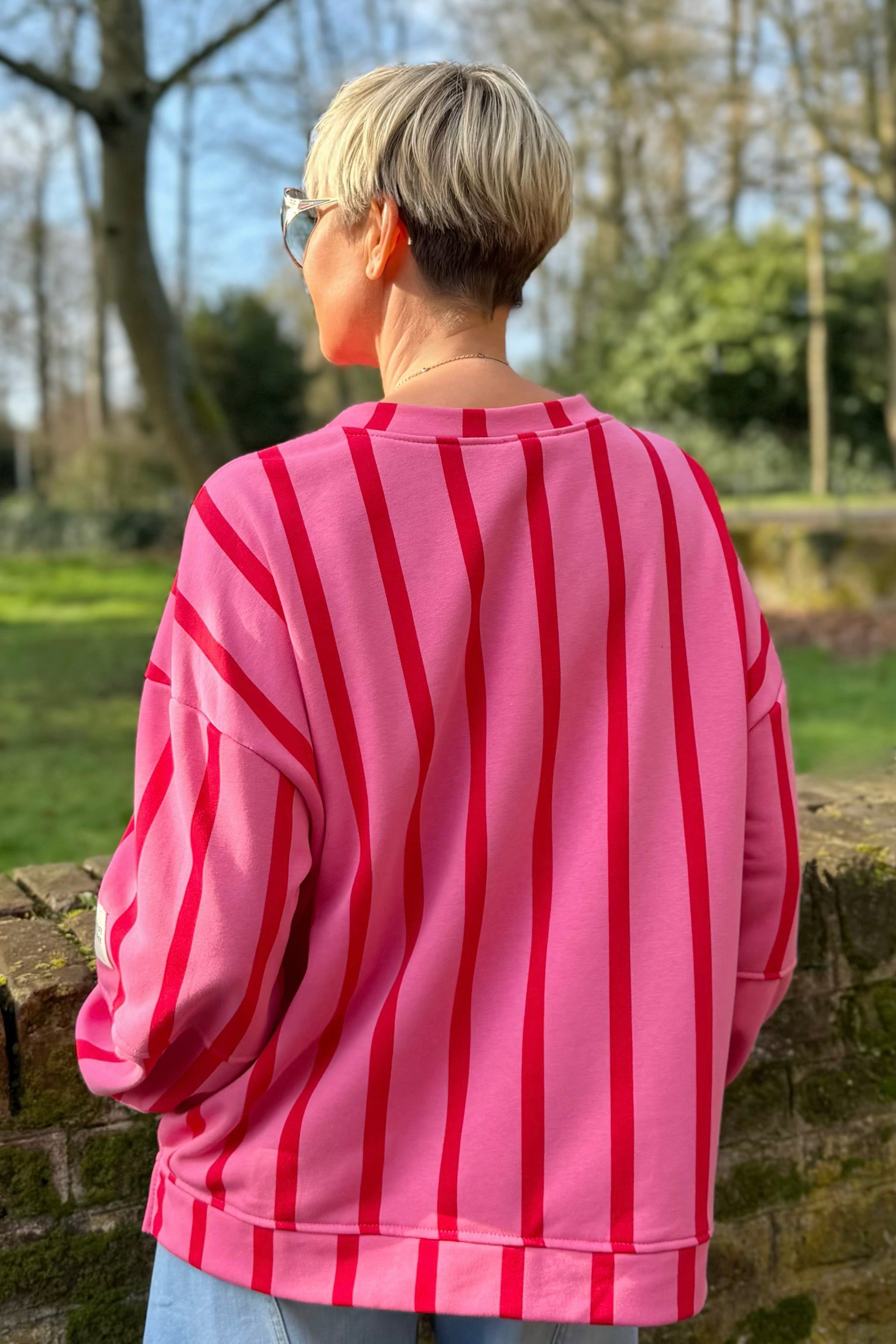 Gestreiftes Sweaty, pink-rot