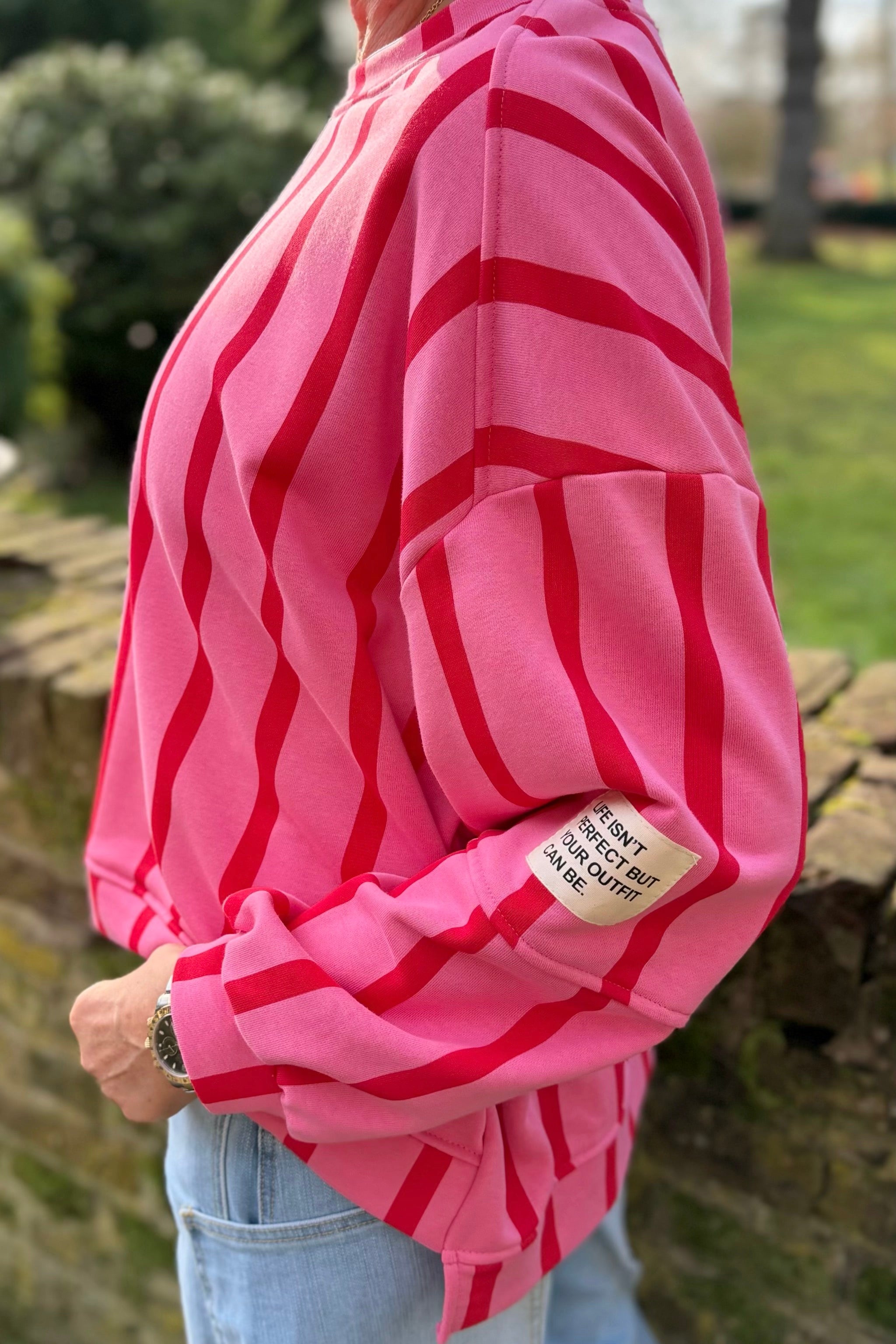 Gestreiftes Sweaty, pink-rot