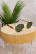 Coole Sonnenbrille mit Metallbügel, gold-grün