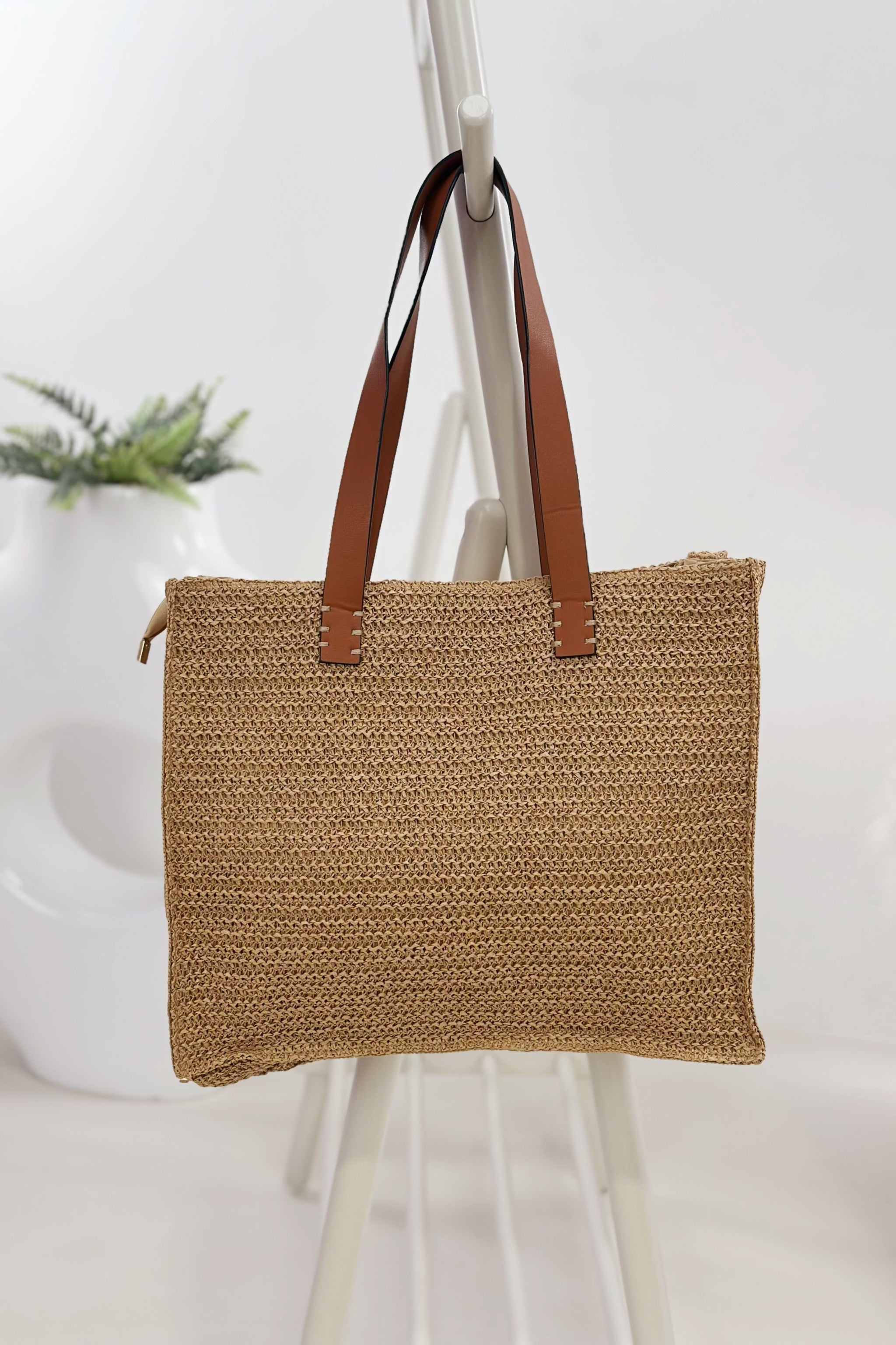 Bast-Shopper Happy Summer, braun