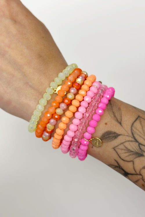 Armband PEARLS,  rosa (transparent)